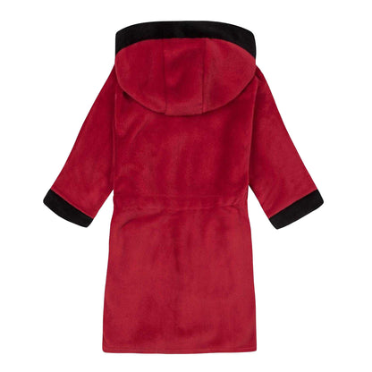 Red - Back - Manchester United FC Boys Crest Fleece Dressing Gown