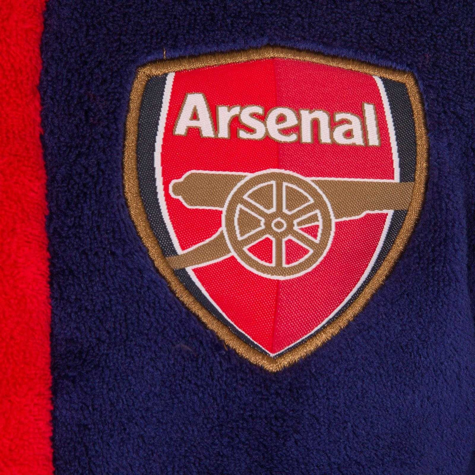 Blue - Back - Arsenal FC Boys Crest Fleece Dressing Gown