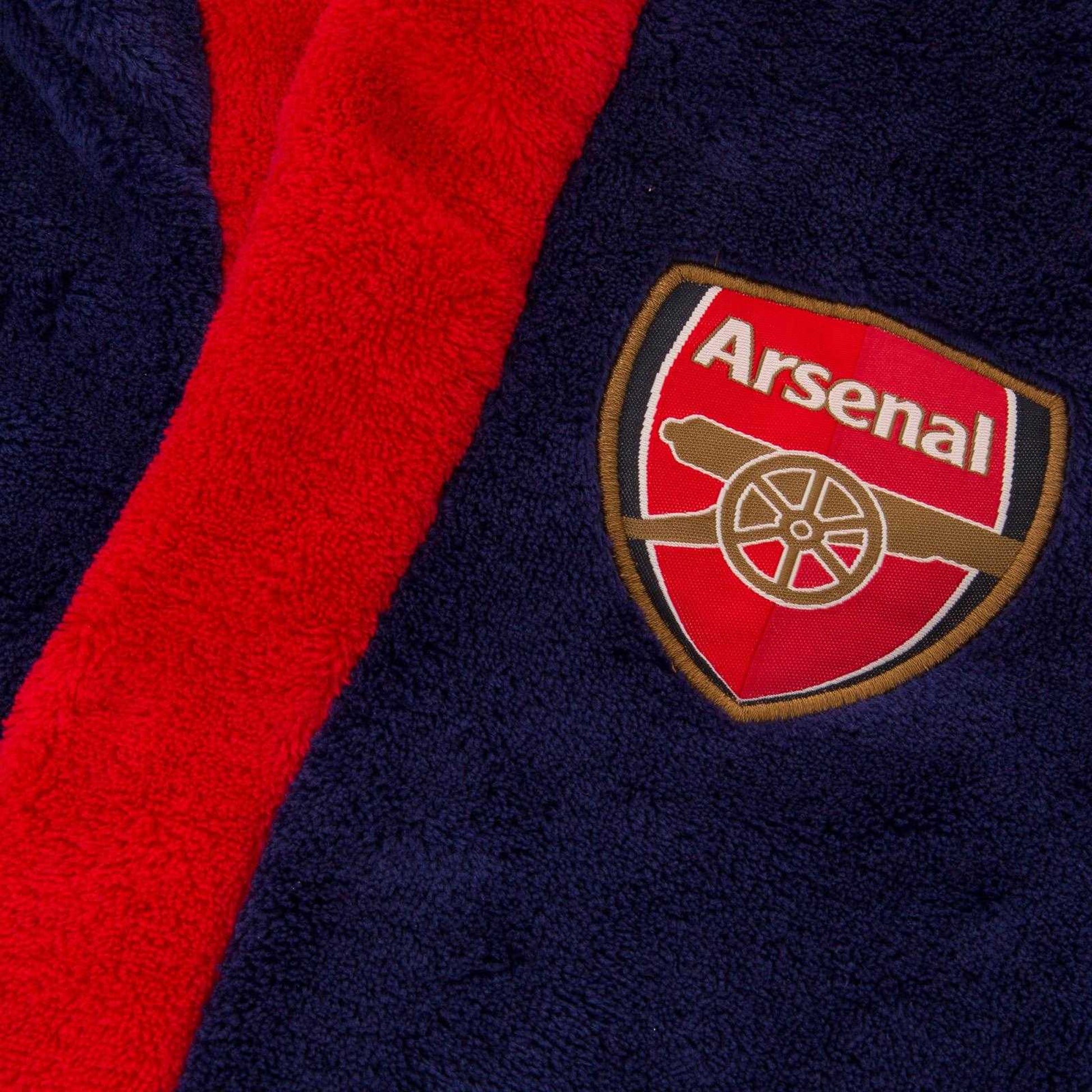 Blue - Side - Arsenal FC Boys Crest Fleece Dressing Gown