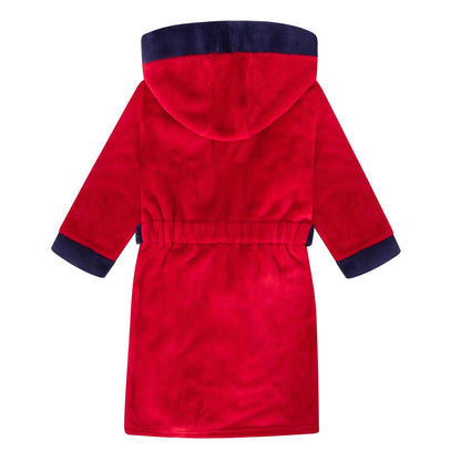 Red - Back - Arsenal FC Boys Crest Fleece Dressing Gown
