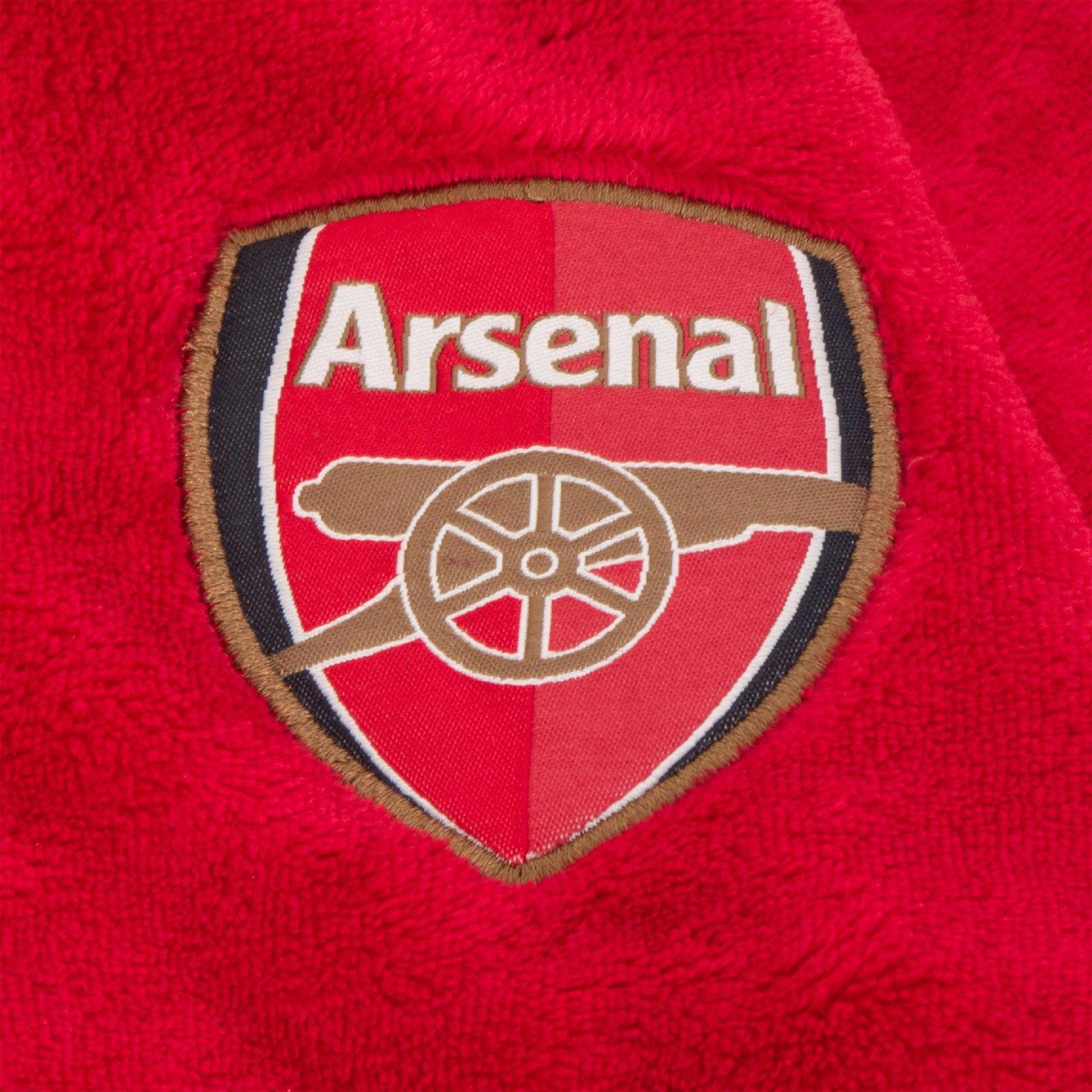 Red - Side - Arsenal FC Boys Crest Fleece Dressing Gown