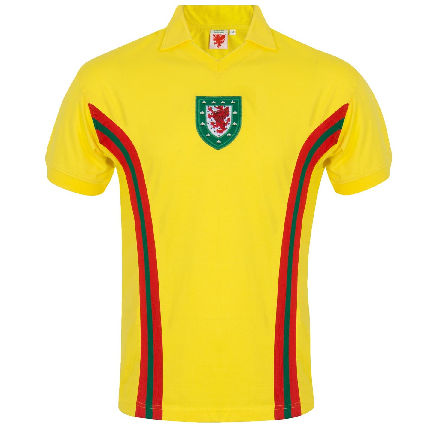 Yellow - Front - FA Wales Mens 1976 John Toshack Retro Away Shirt