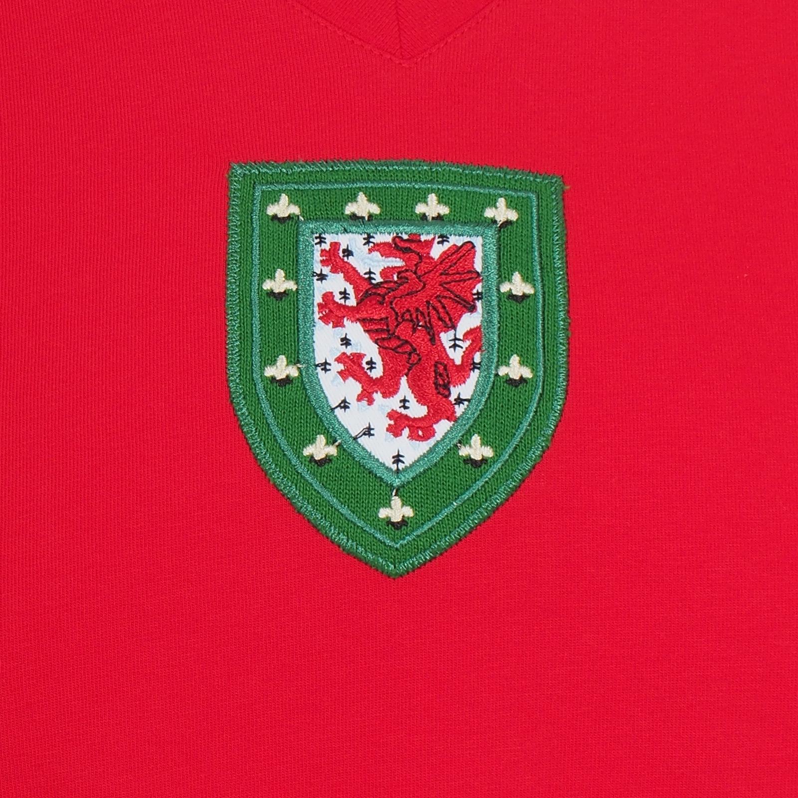 Red - Side - FA Wales Mens 1976 John Toshack Retro Away Shirt