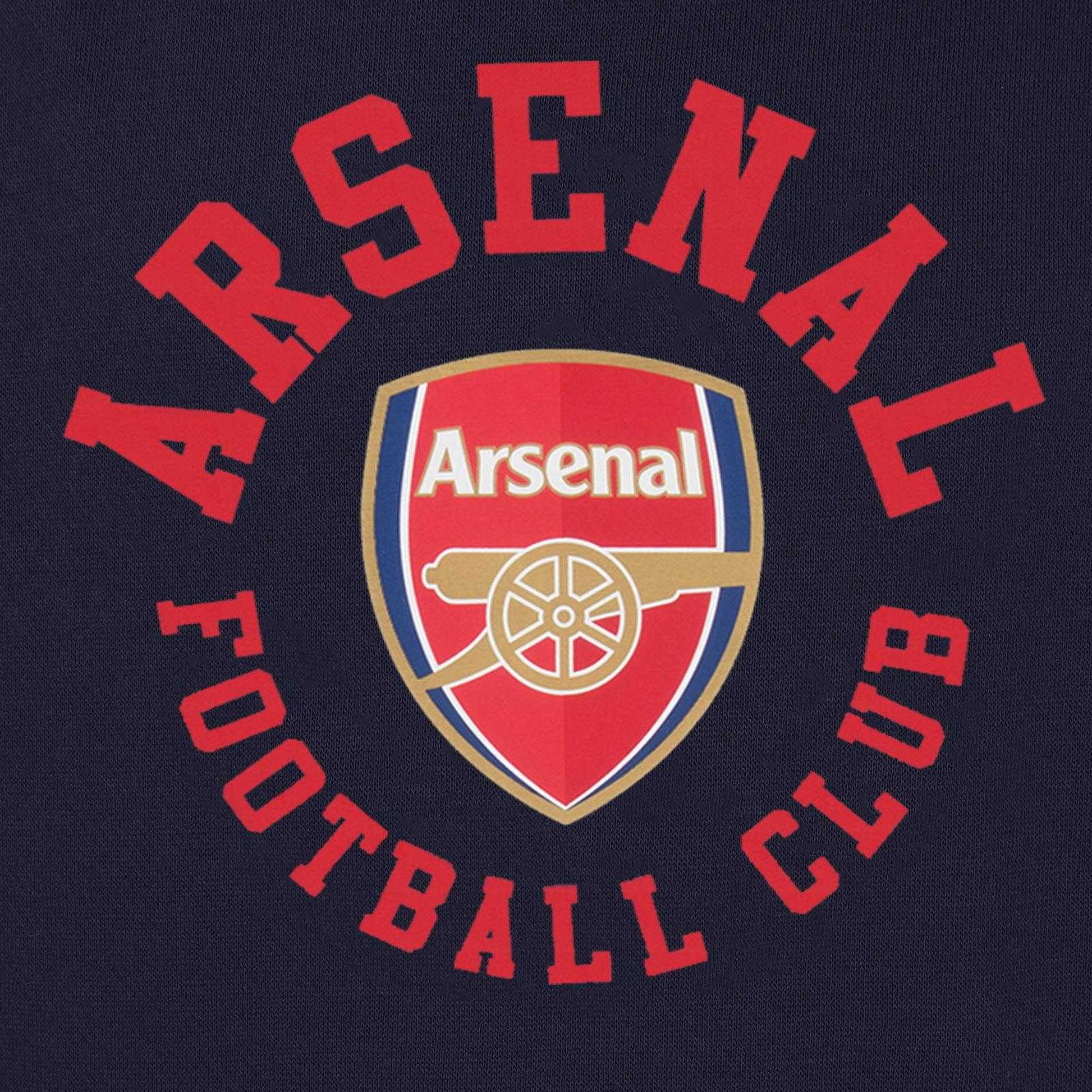 Navy Blue - Side - Arsenal FC Mens Fleece Contrast Trim Hoodie
