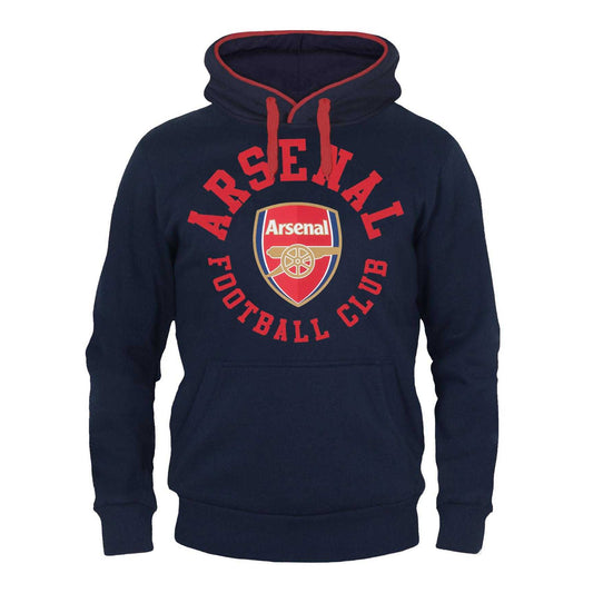 Navy Blue - Front - Arsenal FC Mens Fleece Contrast Trim Hoodie