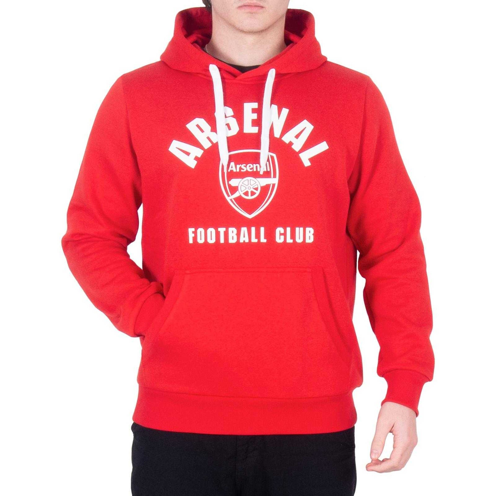 Red - Side - Arsenal FC Mens Crest Fleece Hoodie