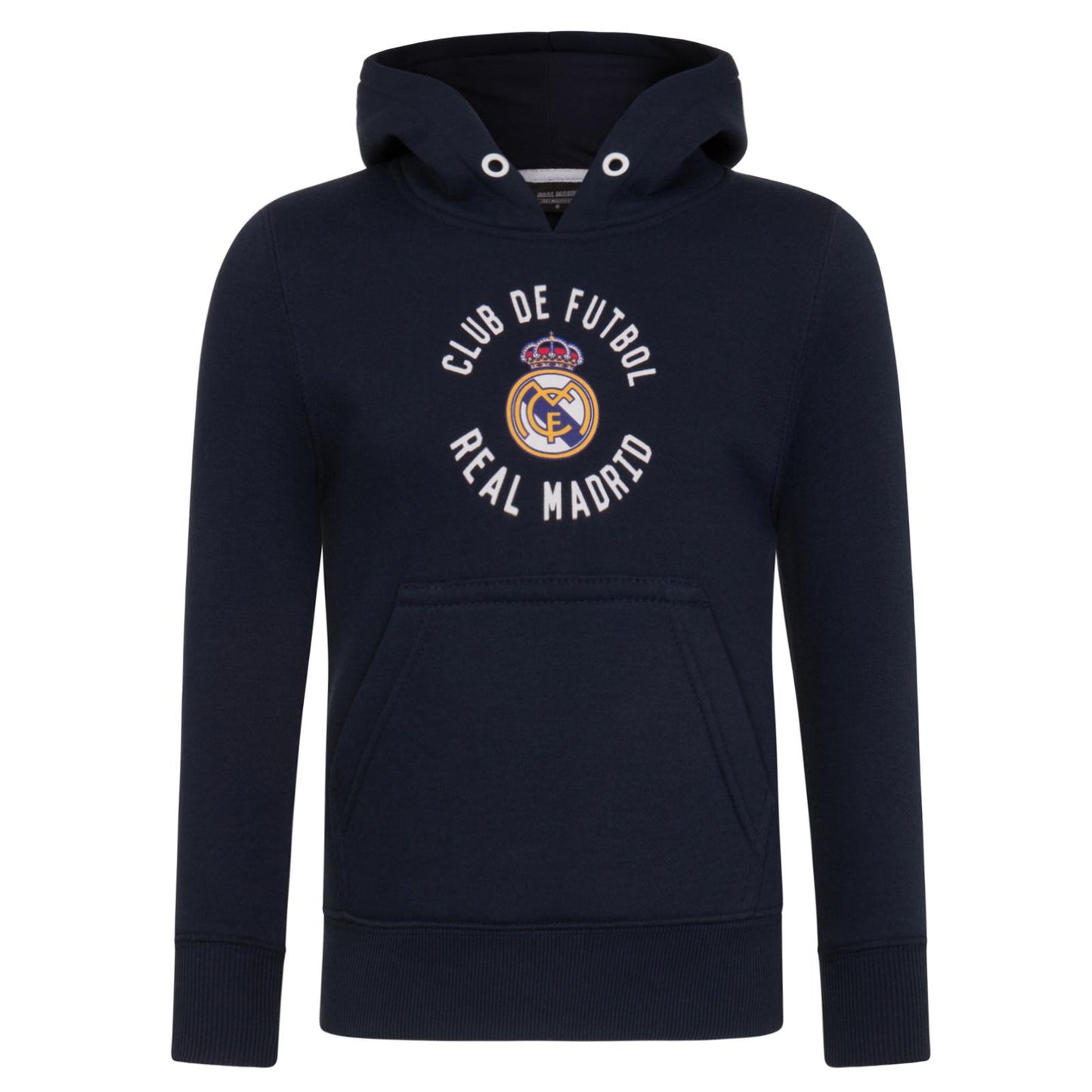 Navy Blue - Front - Real Madrid CF Boys Fleece Hoodie