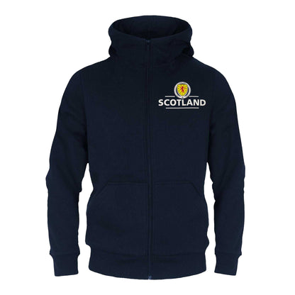 Navy Blue - Front - Scotland FA Boys Fleece Full Zip Hoodie