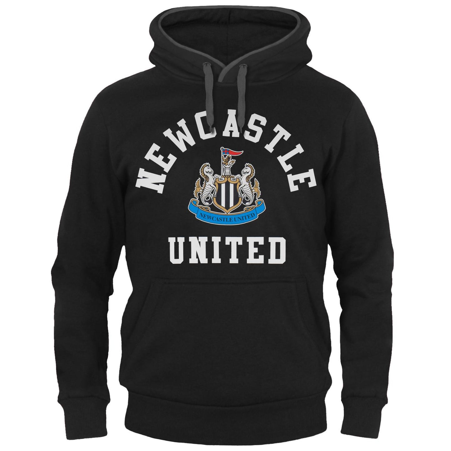 Black - Front - Newcastle United FC Mens Fleece Hoodie