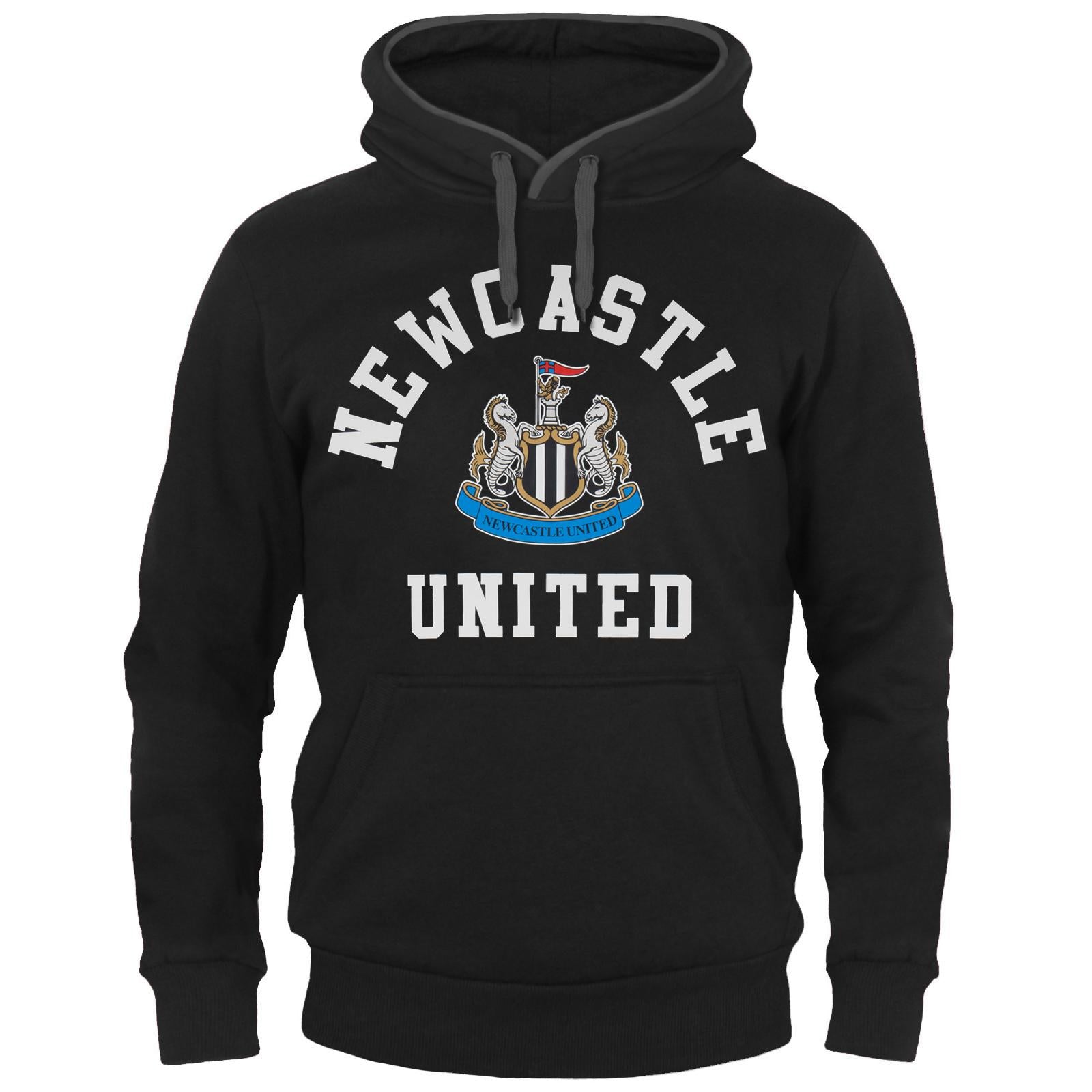 Black - Front - Newcastle United FC Mens Fleece Hoodie