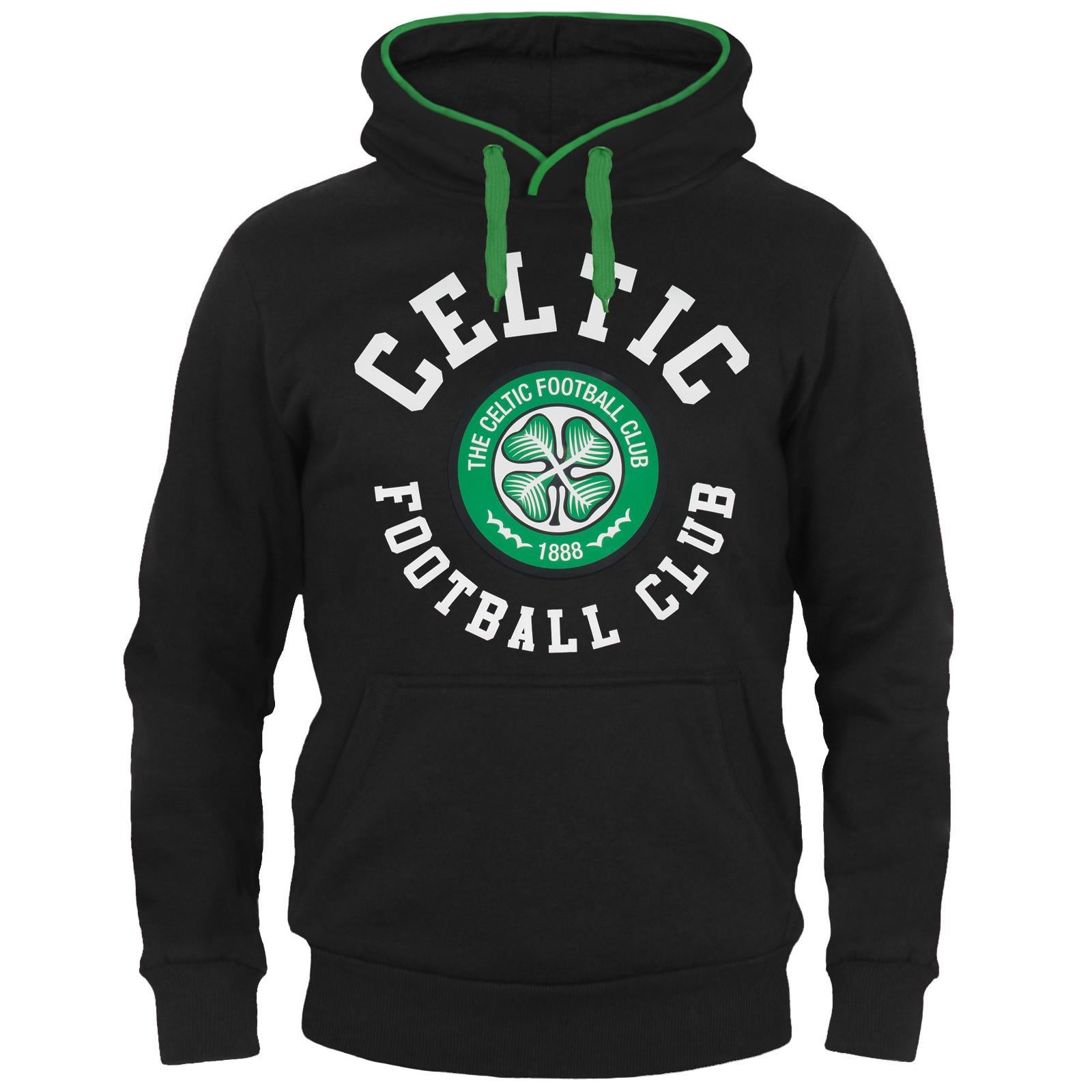 Black - Front - Celtic FC Mens Fleece Hoodie