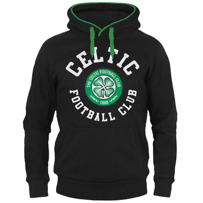 Black - Front - Celtic FC Mens Fleece Hoodie