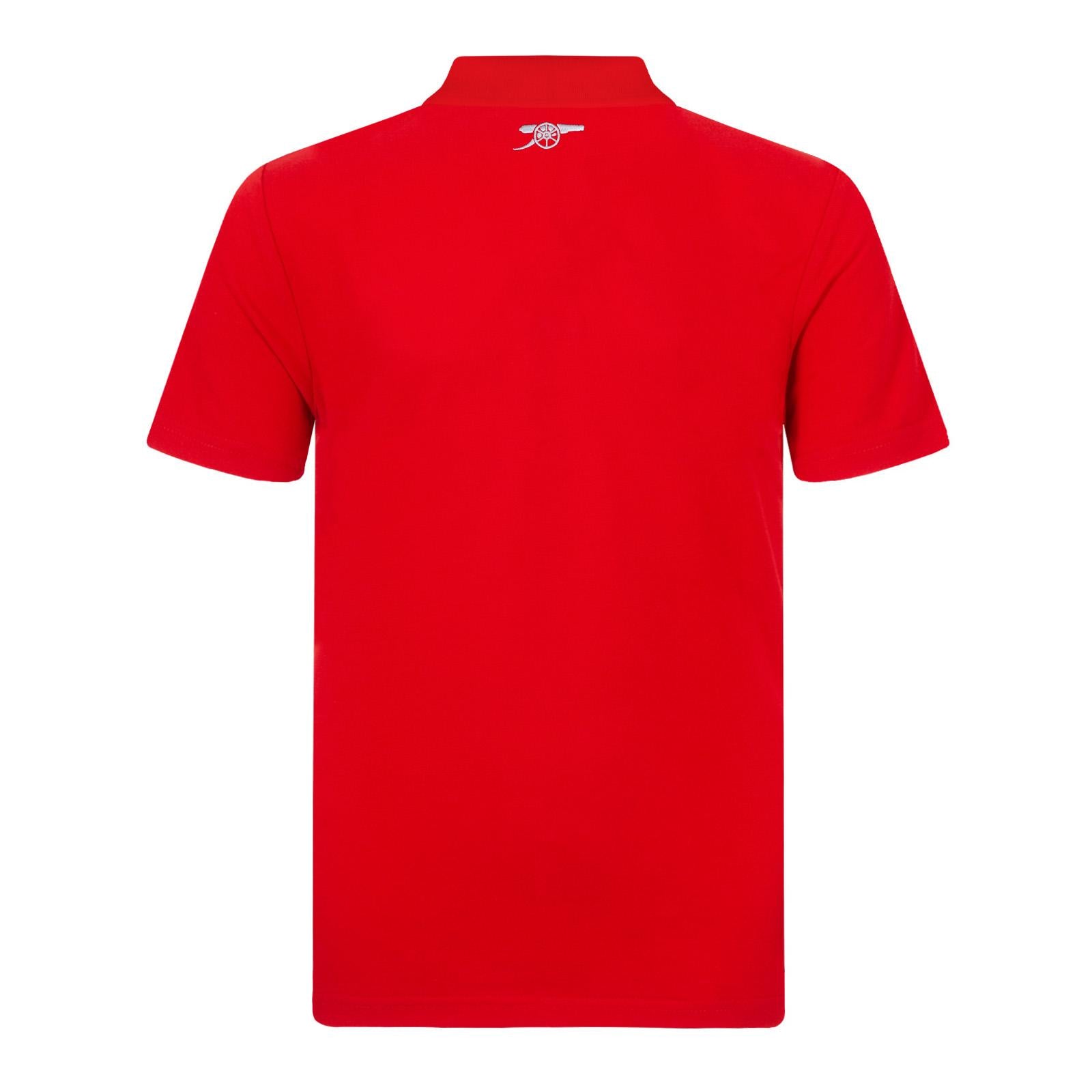 Red - Back - Arsenal FC Boys Crest Polo Shirt