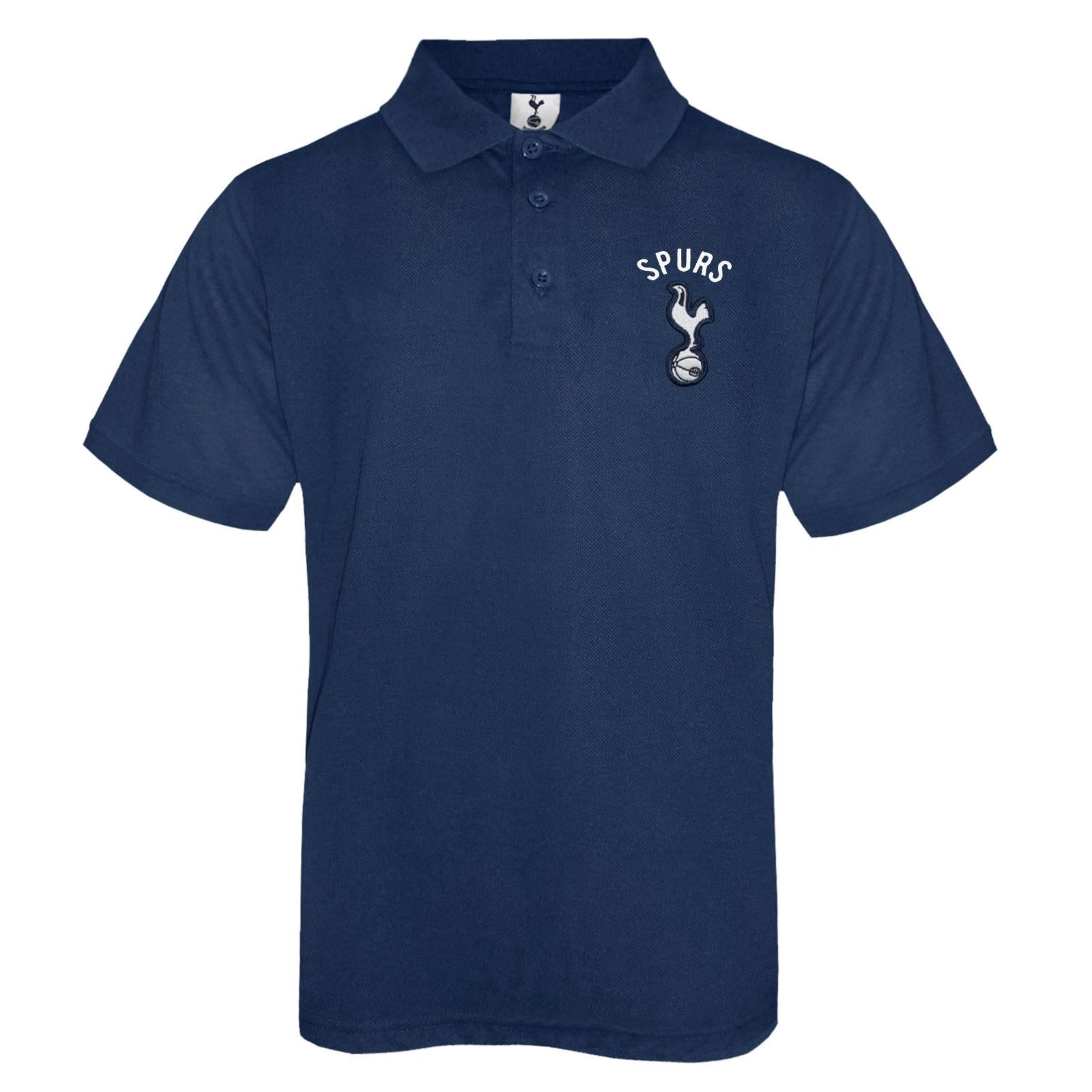Navy Blue - Front - Tottenham Hotspur FC Boys Crest Polo Shirt