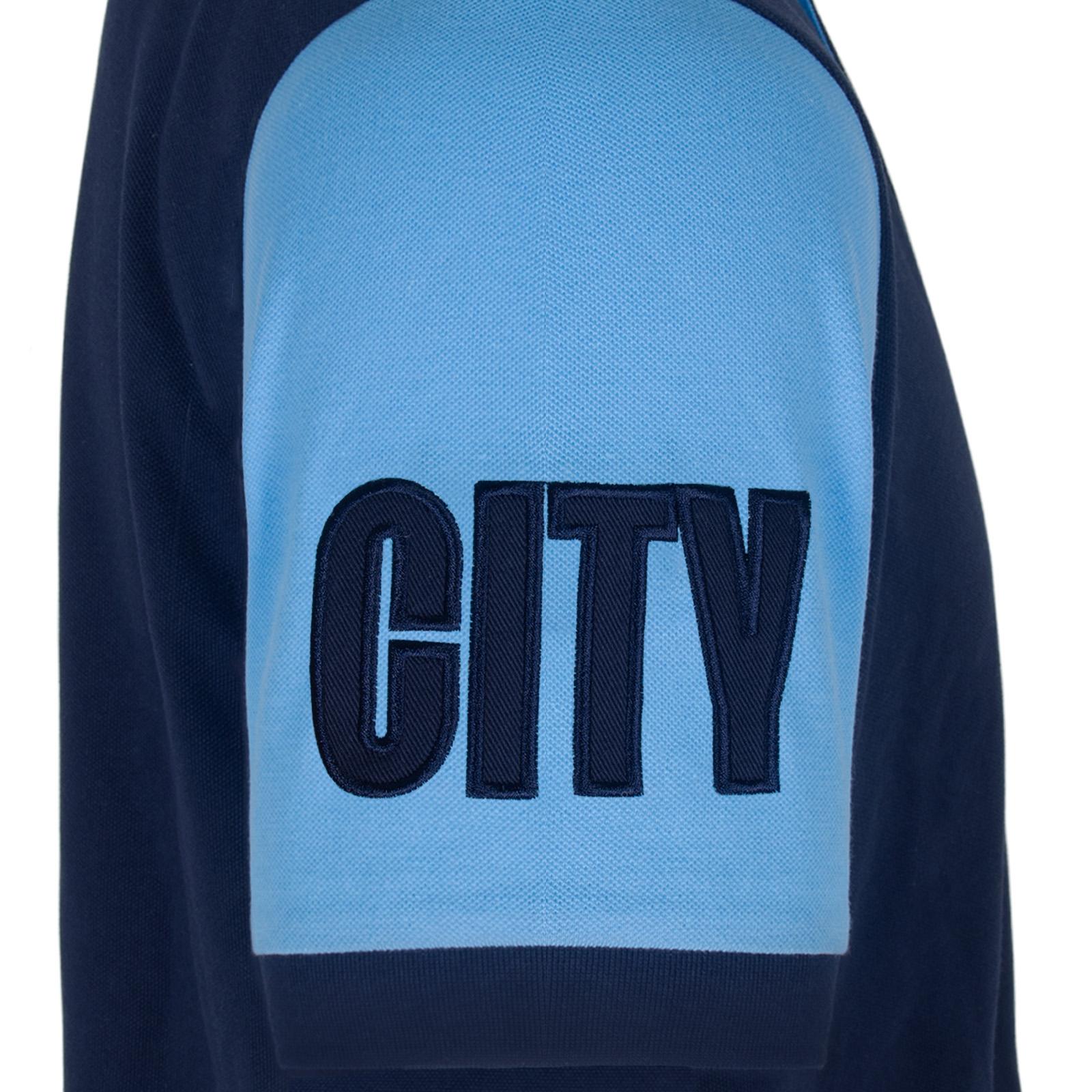 Navy - Lifestyle - Manchester City FC Boys Contrast Sleeves Polo Shirt