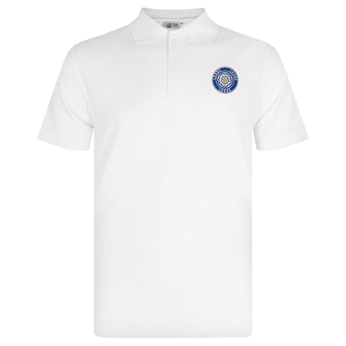White - Front - Fan Originals Mens Leeds Polo Shirt