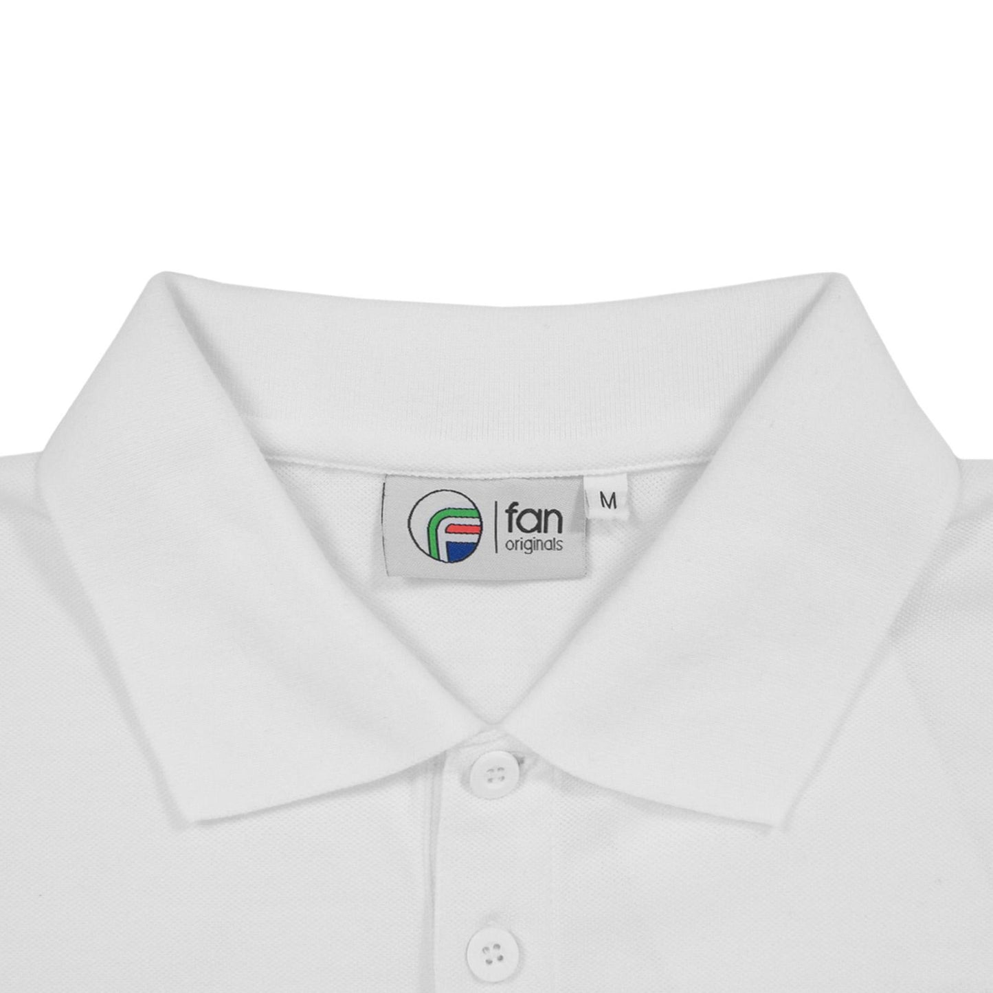 White - Side - Fan Originals Mens Leeds Polo Shirt