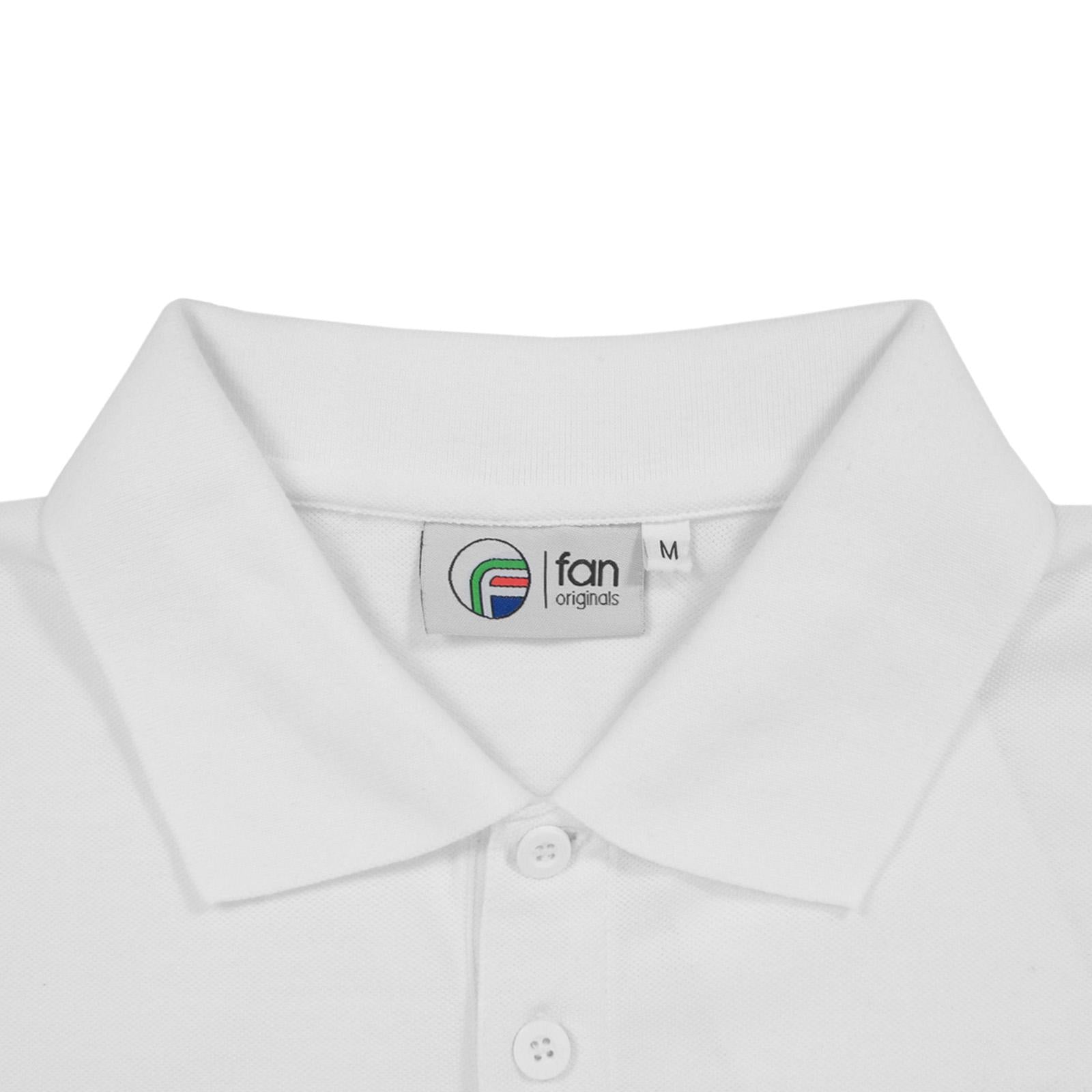 White - Side - Fan Originals Mens Leeds Polo Shirt