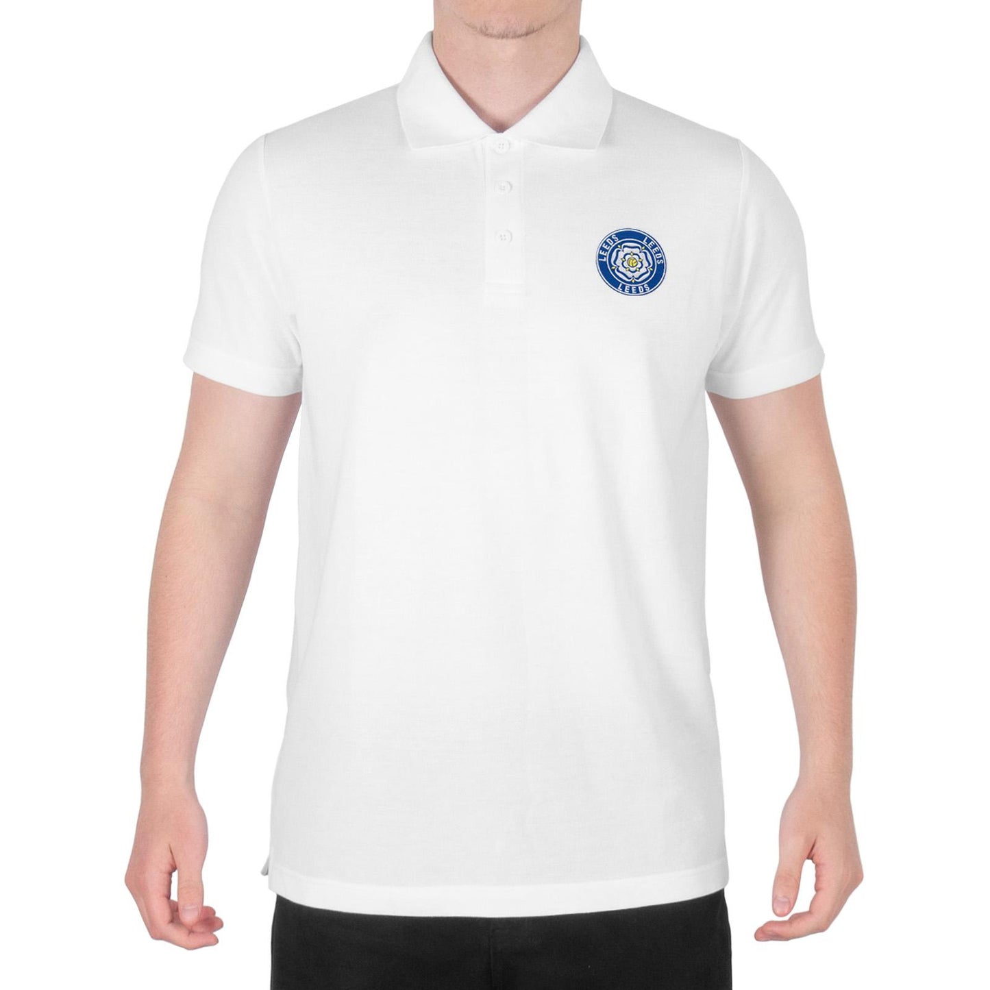 White - Pack Shot - Fan Originals Mens Leeds Polo Shirt