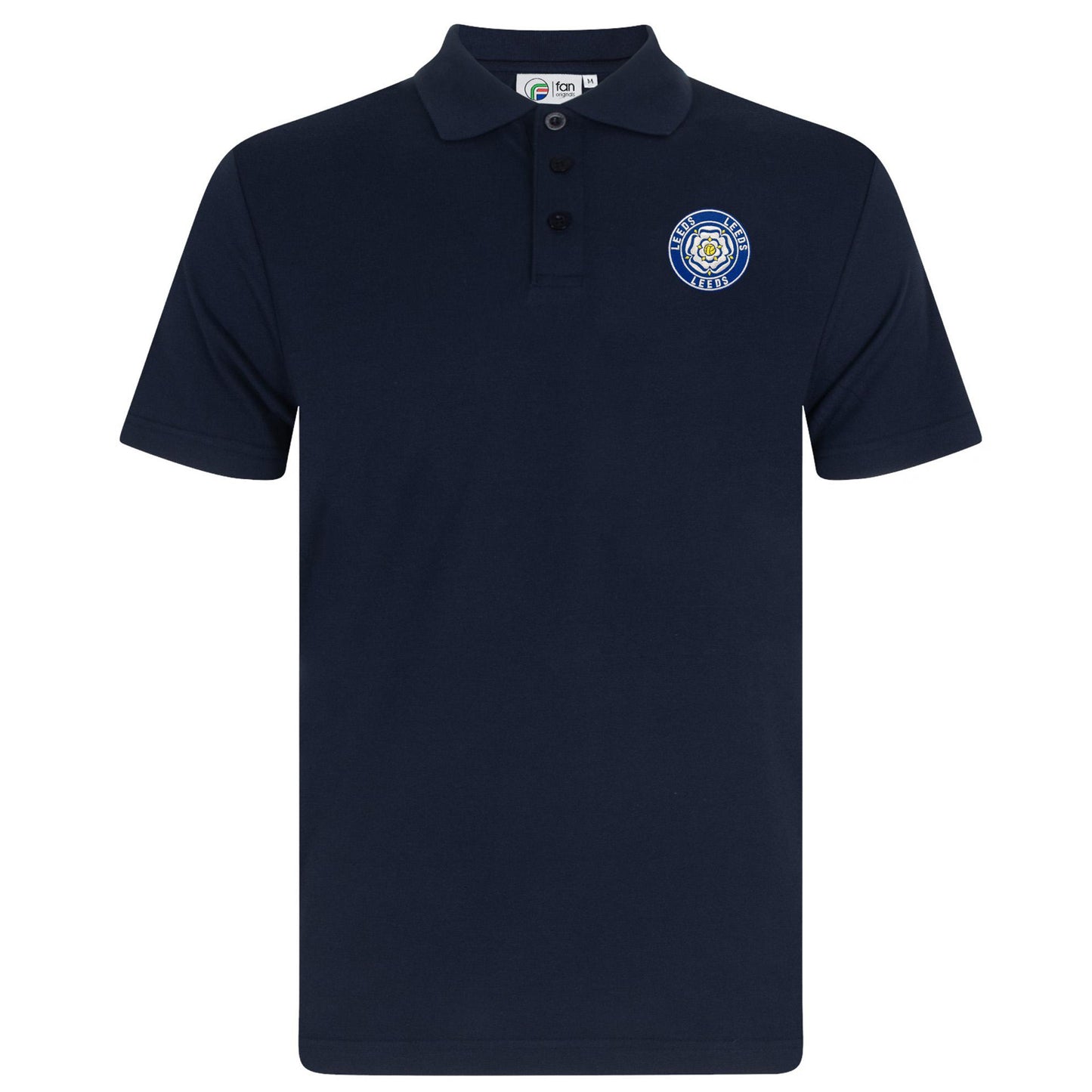 Navy - Front - Fan Originals Mens Leeds Polo Shirt