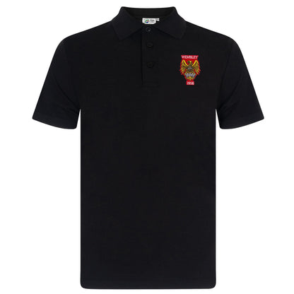 Black - Front - Fan Originals Mens Wembley 1958 Crest Polo Shirt