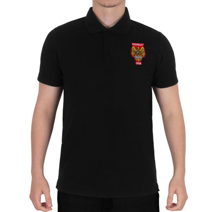 Black - Pack Shot - Fan Originals Mens Wembley 1958 Crest Polo Shirt