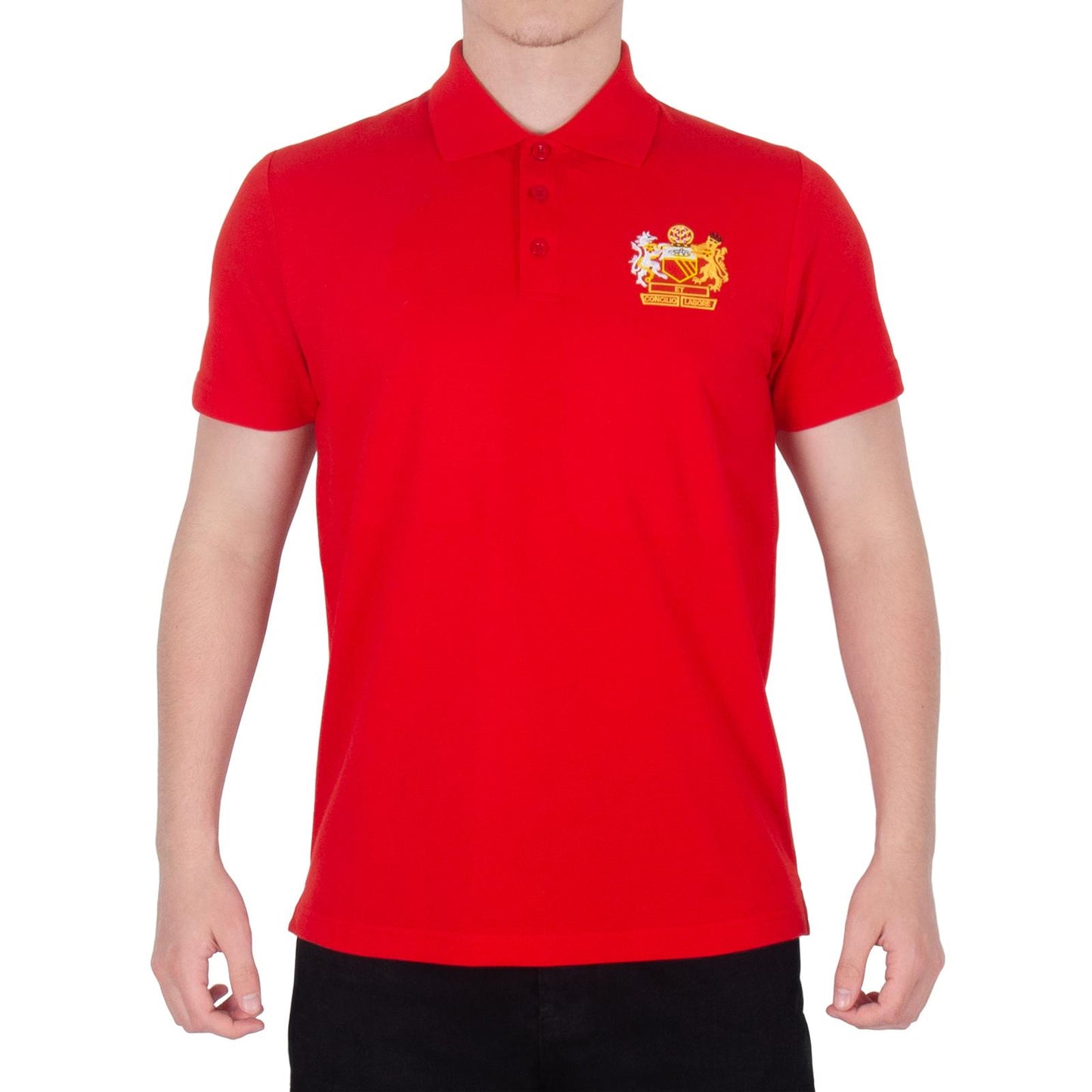 Red - Pack Shot - Fan Originals Mens Manchester Polo Shirt