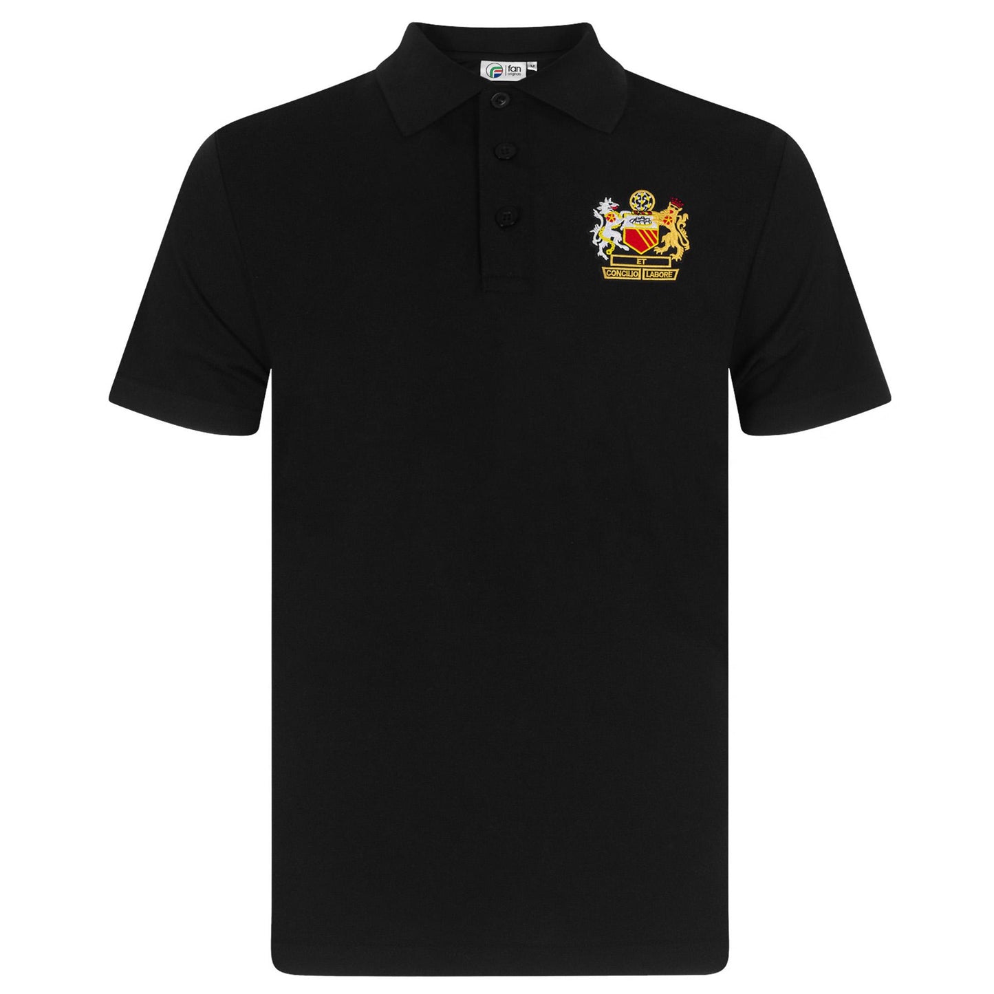Black - Front - Fan Originals Mens Manchester Polo Shirt