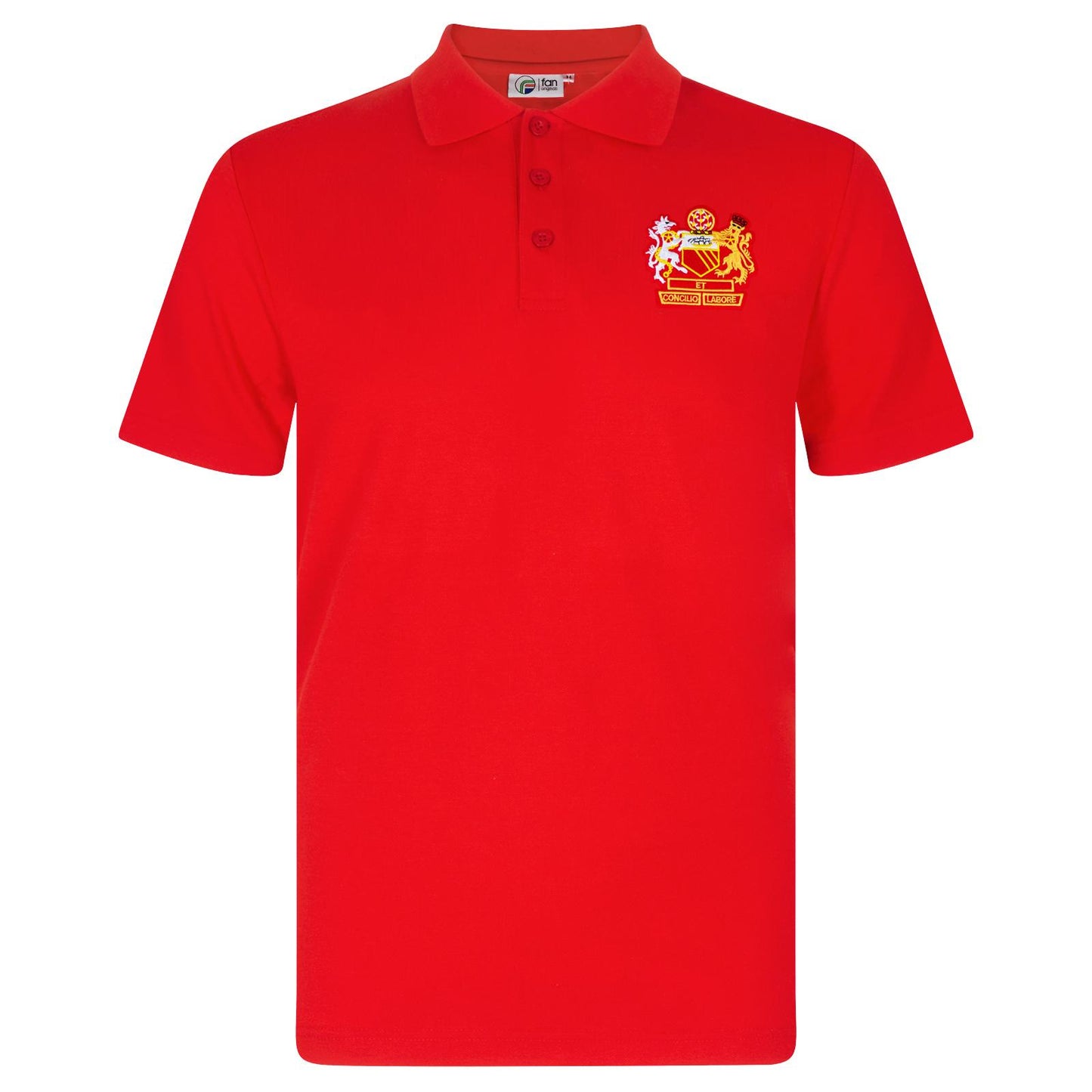 Red - Front - Fan Originals Mens Manchester Polo Shirt