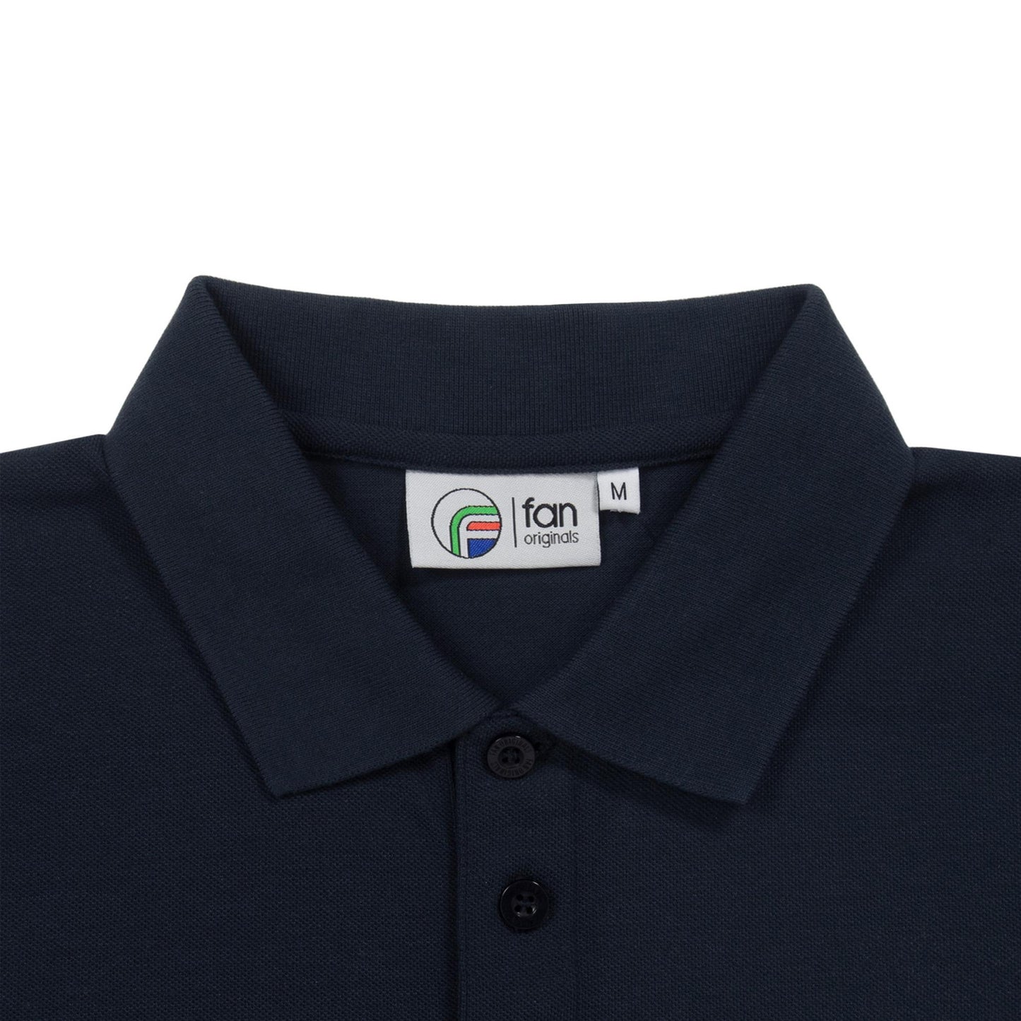 Navy - Side - Fan Originals Mens Manchester Crest Polo Shirt