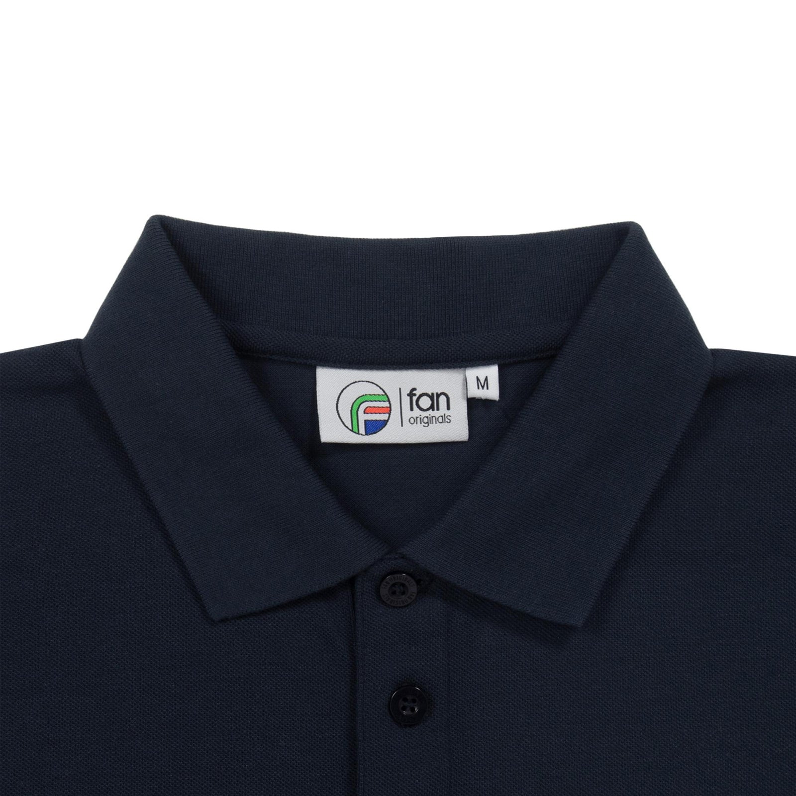 Navy - Side - Fan Originals Mens Manchester Crest Polo Shirt