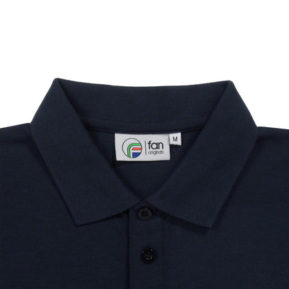 Navy - Side - Fan Originals Mens Manchester Crest Polo Shirt