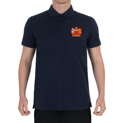 Navy - Pack Shot - Fan Originals Mens Manchester Crest Polo Shirt