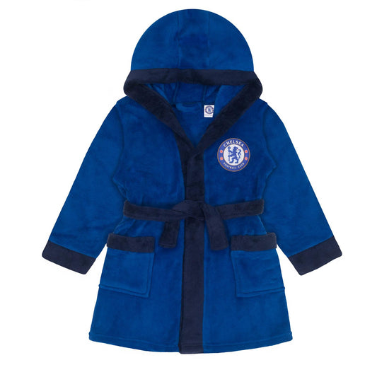 Royal Blue - Front - Chelsea FC Baby Crest Fleece Dressing Gown