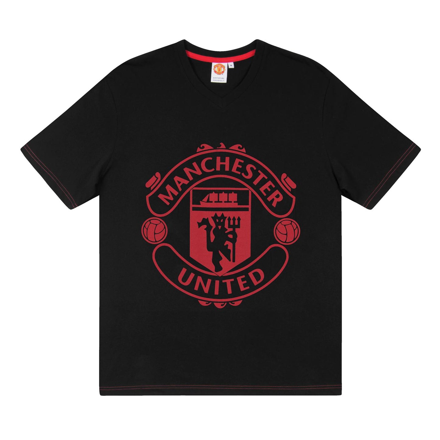 Black - Back - Manchester United FC Mens Crest Short Pyjama Set