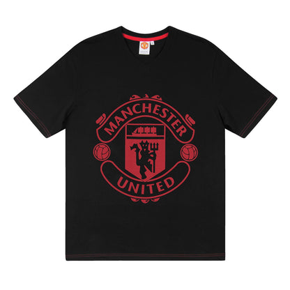 Black - Back - Manchester United FC Mens Crest Short Pyjama Set