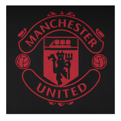 Black - Close up - Manchester United FC Mens Crest Short Pyjama Set