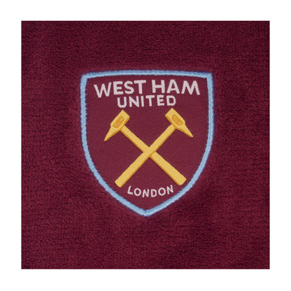 Claret - Back - West Ham United FC Baby Crest Fleece Dressing Gown