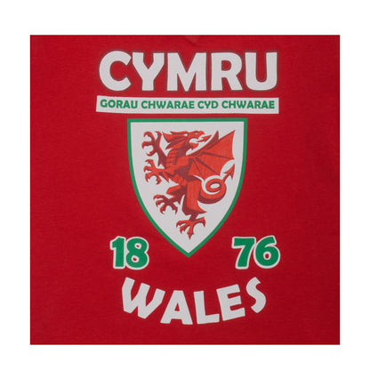 Red - Pack Shot - Wales Cymru Boys Short Pyjama Set