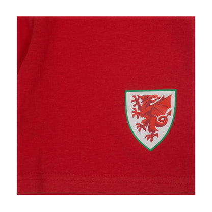 Red - Close up - Wales Cymru Boys Short Pyjama Set