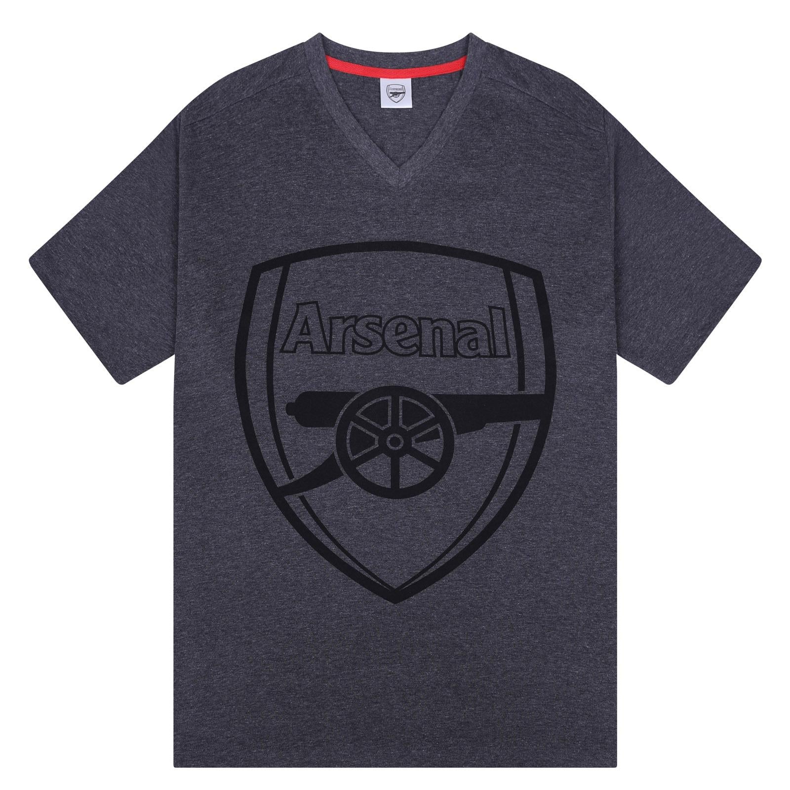Grey - Back - Arsenal FC Mens Short Pyjama Set