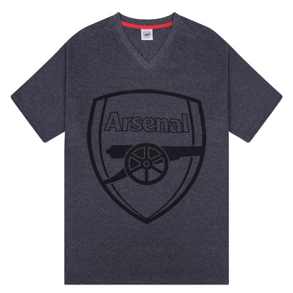 Grey - Back - Arsenal FC Mens Short Pyjama Set