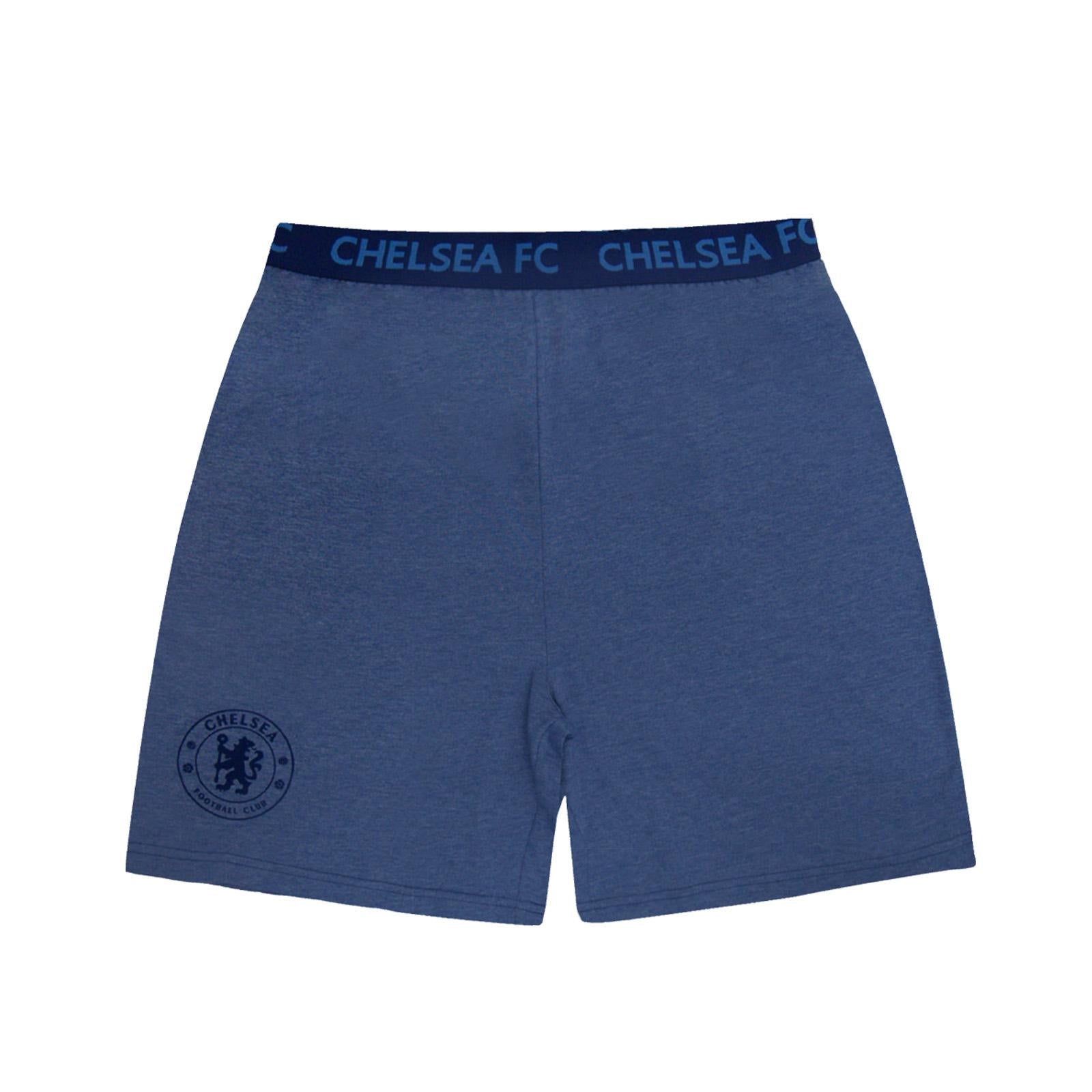 Blue Marl - Side - Chelsea FC Mens Short Pyjama Set