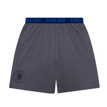 Grey - Side - Chelsea FC Mens Short Pyjama Set