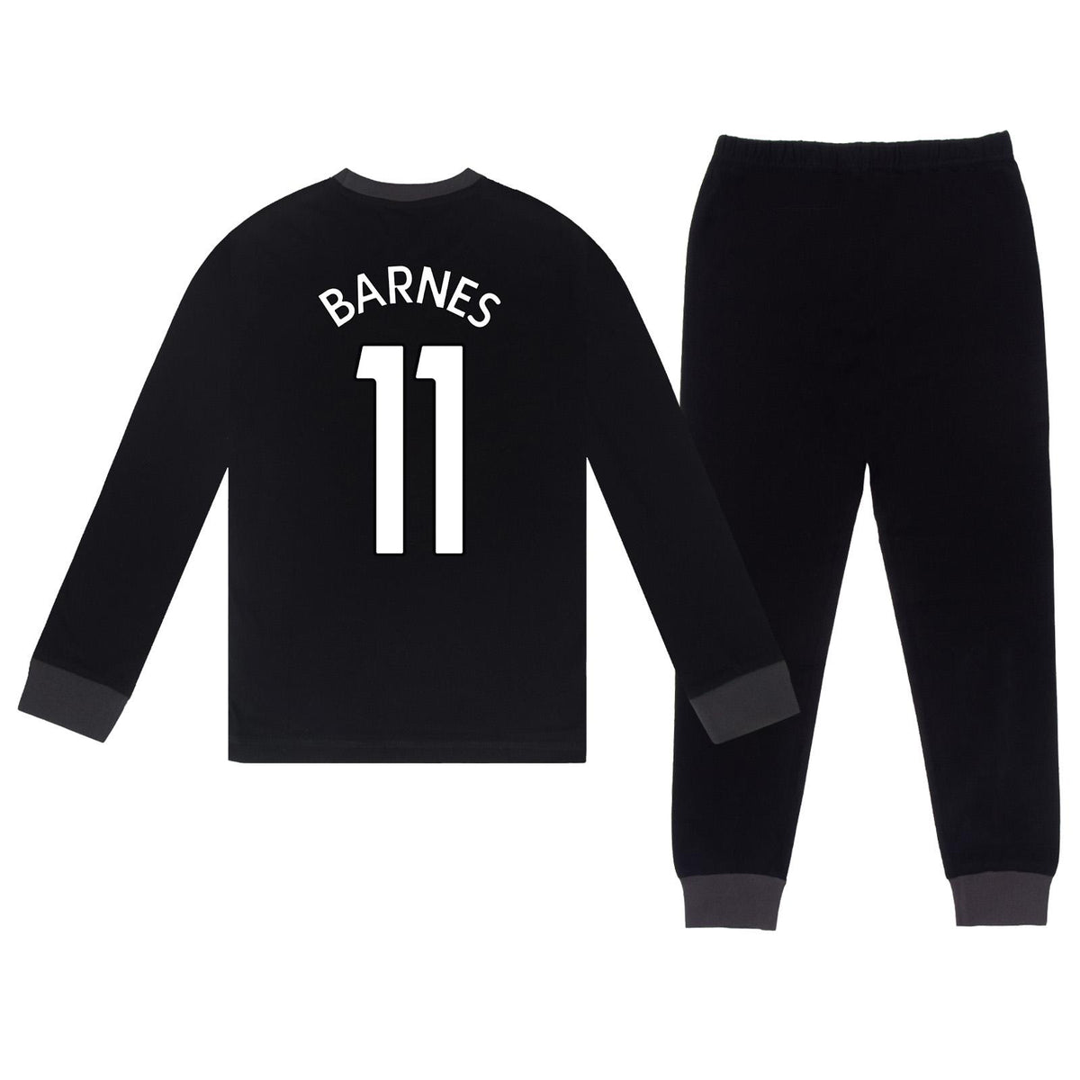 Black - Back - Newcastle United FC Boys Harvey Barnes 11 Long Pyjama Set
