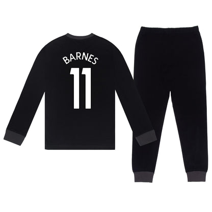 Black - Back - Newcastle United FC Boys Harvey Barnes 11 Long Pyjama Set