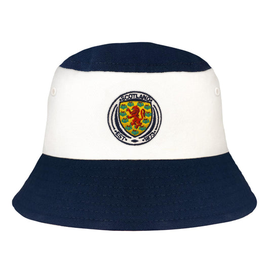 Navy-White - Front - Fan Originals SFA Crest Bucket Hat