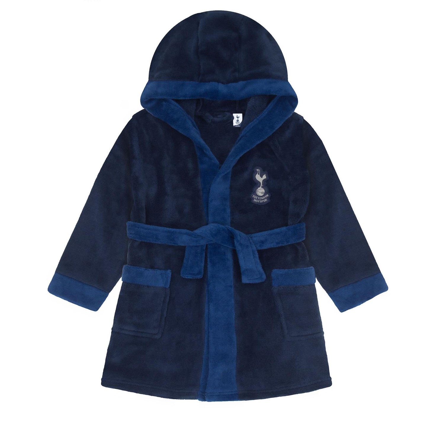 Navy Blue - Front - Tottenham Hotspur FC Baby Crest Fleece Dressing Gown