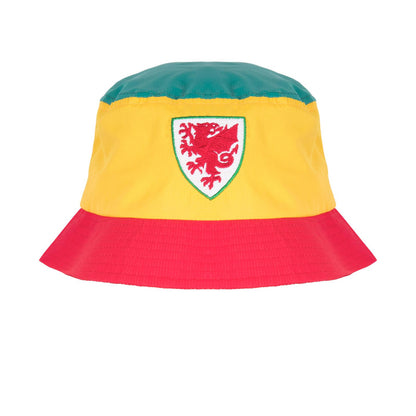 Red-Yellow-Green - Front - FA Wales Embroidered Bucket Hat