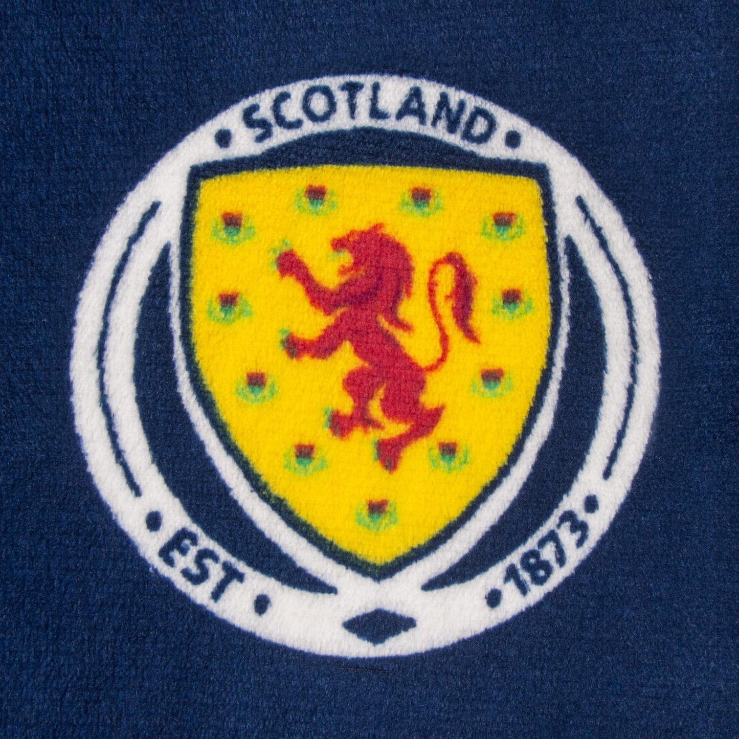 Navy - Side - Scotland Boys Crest Fleece Dressing Gown